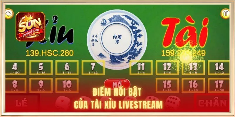 Tài Xỉu Livestream - Game May Mắn Tại Cổng Game Sunwin 1 Điểm nổi bật của tài xỉu livestream